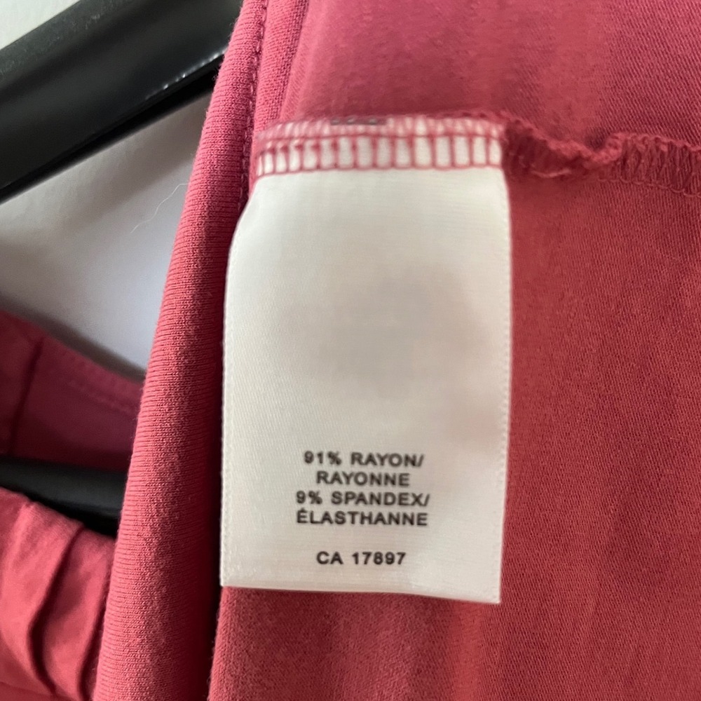 Banana Republic Rose Pink Pleated Neck Flutter Sleeve Stretch Top M/M 629902 - Picture 4 of 5